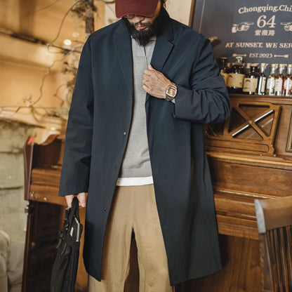 Classic Waterproof Long Men's Trench Coat - BritishElegance