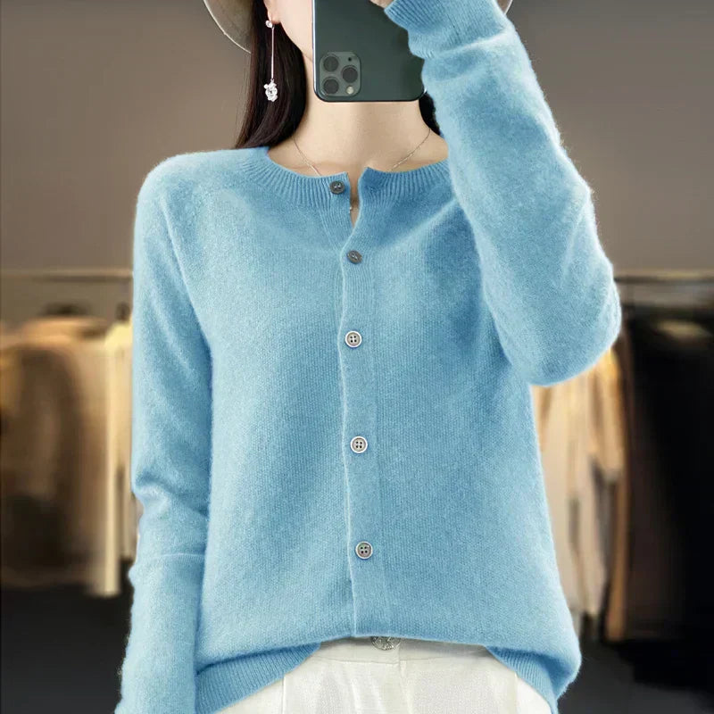 Soft Women's Open Front Wool Cardigan Sweater
