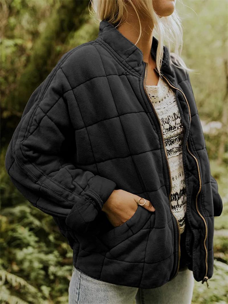 Warm Padded Zip Up Quilted Jacket