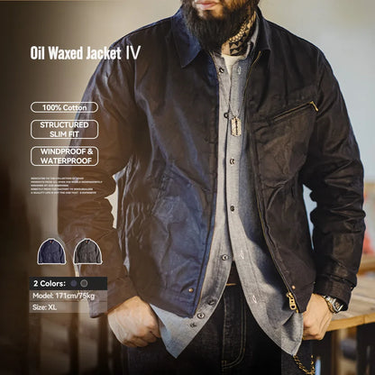 Waterproof Canvas Fitted Mens Jacket - BritishElegance