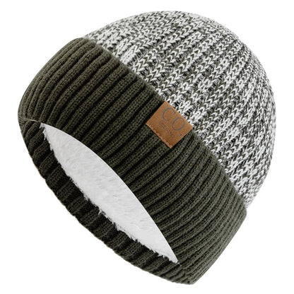 Warm Double Tone Fleece Lined Winter Hat
