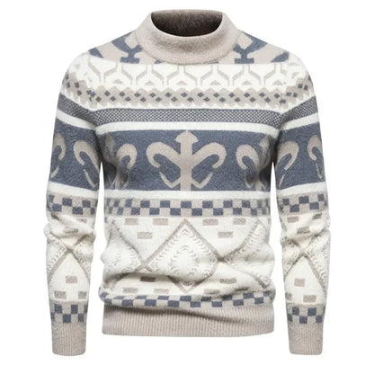 Fake Fur Crew Neck Sweater Men