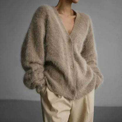 Soft Women's Winter Knit Button Cardigan