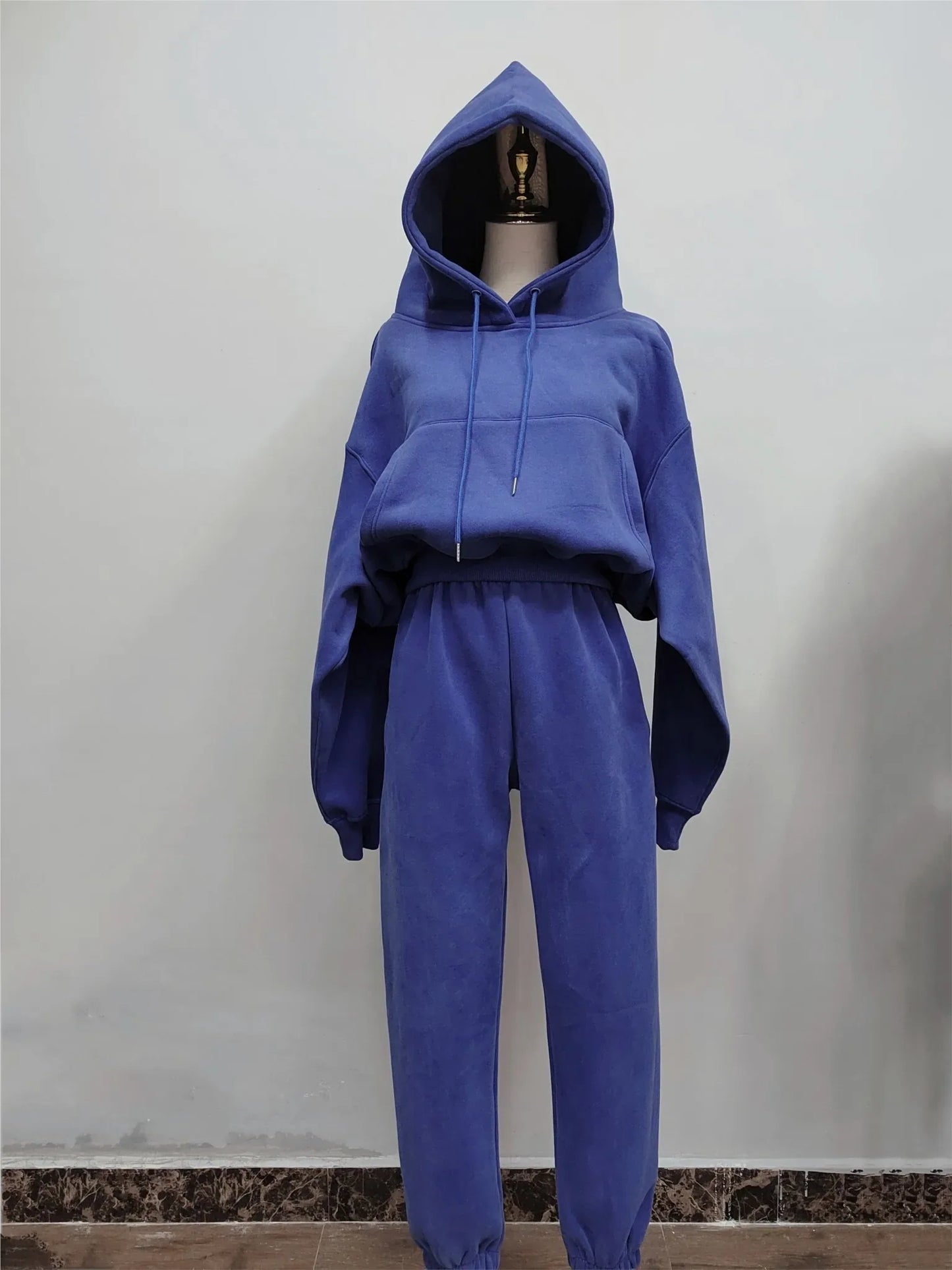 Warm Fleece Hoodie and Pant Set for Women
