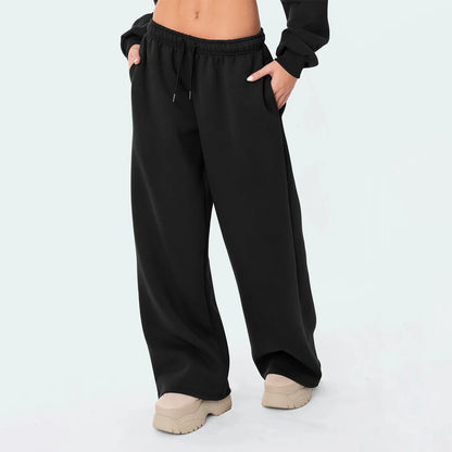 Comfortable Elastic Waist Wide Leg Jogger Pants - BritishElegance