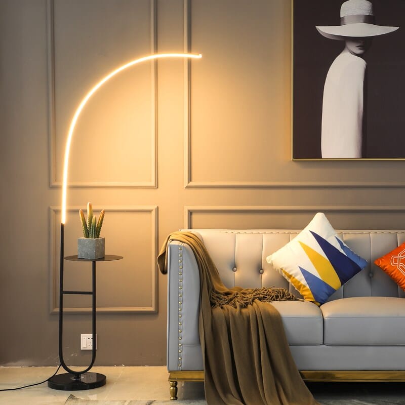 Elegant Floor Lamp with Stone Base - BritishElegance