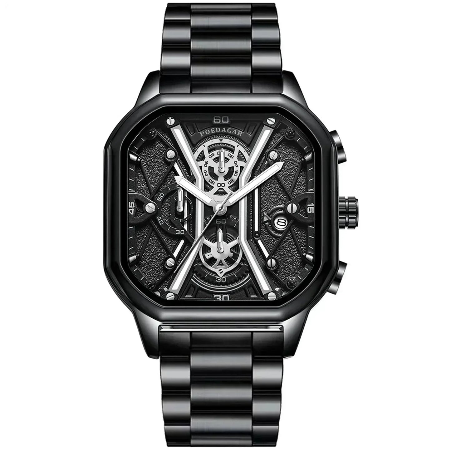 Stylish Men's Leather Chronograph Watch