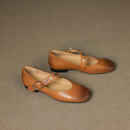 Elda Genuine Leather Flats