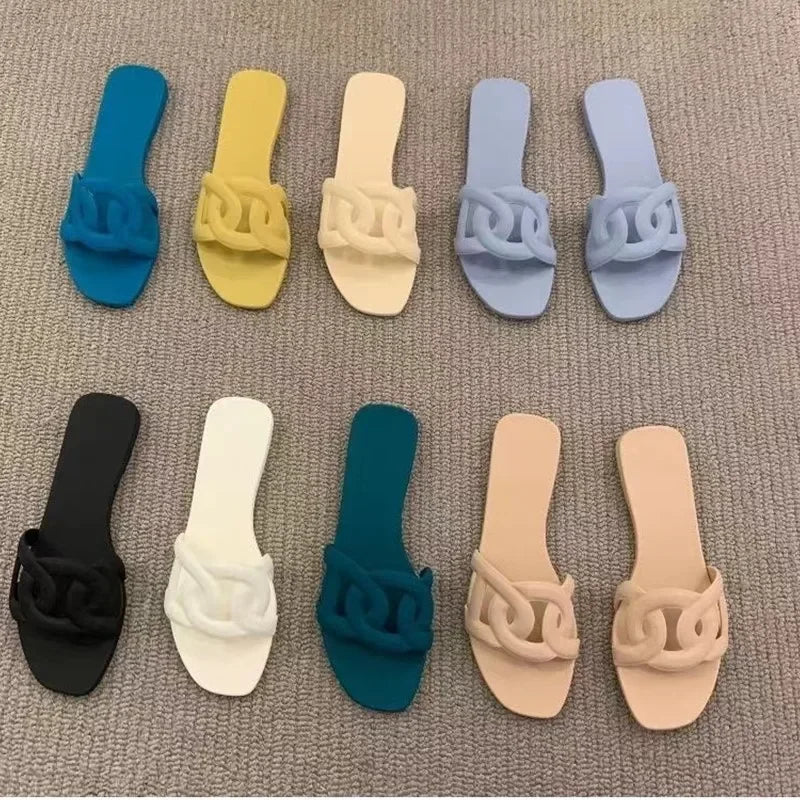 Bright Colourful Flat Sandals - BritishElegance