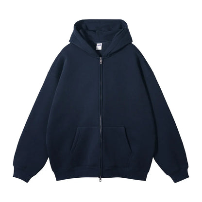 Warm Thick Fleece Zip Up Hooded Cardigan