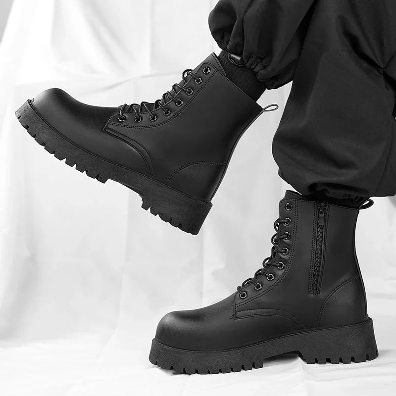 Classic Heavy-Duty Men's Leather Ankle Boots - BritishElegance