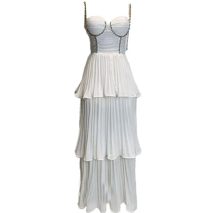 Luxurious V Neck Sleeveless Formal Gown Dress