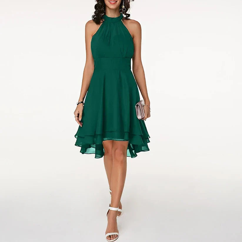 Elegant Ladies Ruffle Detail Dress