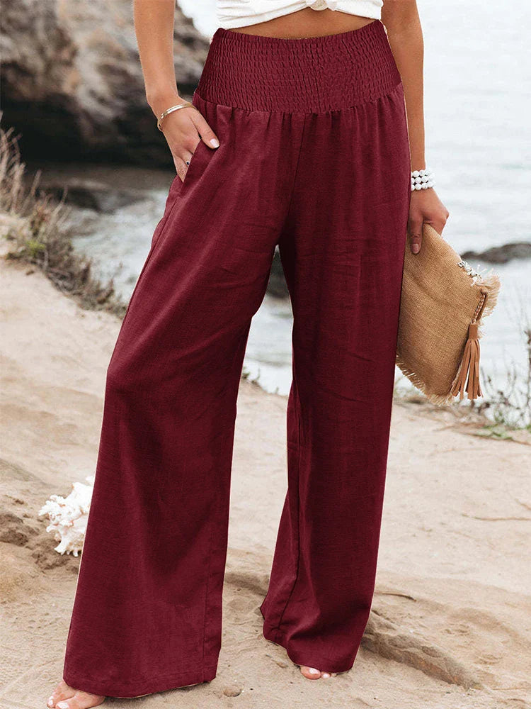 Comfortable High Waist Loose Fit Cotton Pants
