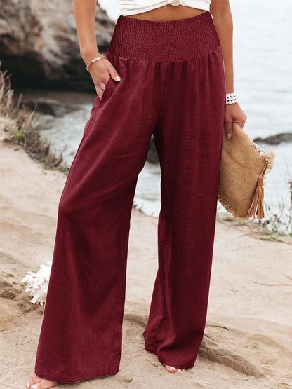 Comfortable High Waist Loose Fit Cotton Pants