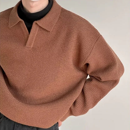 Retro 90s V Neck Crew Neck Men Sweater - BritishElegance