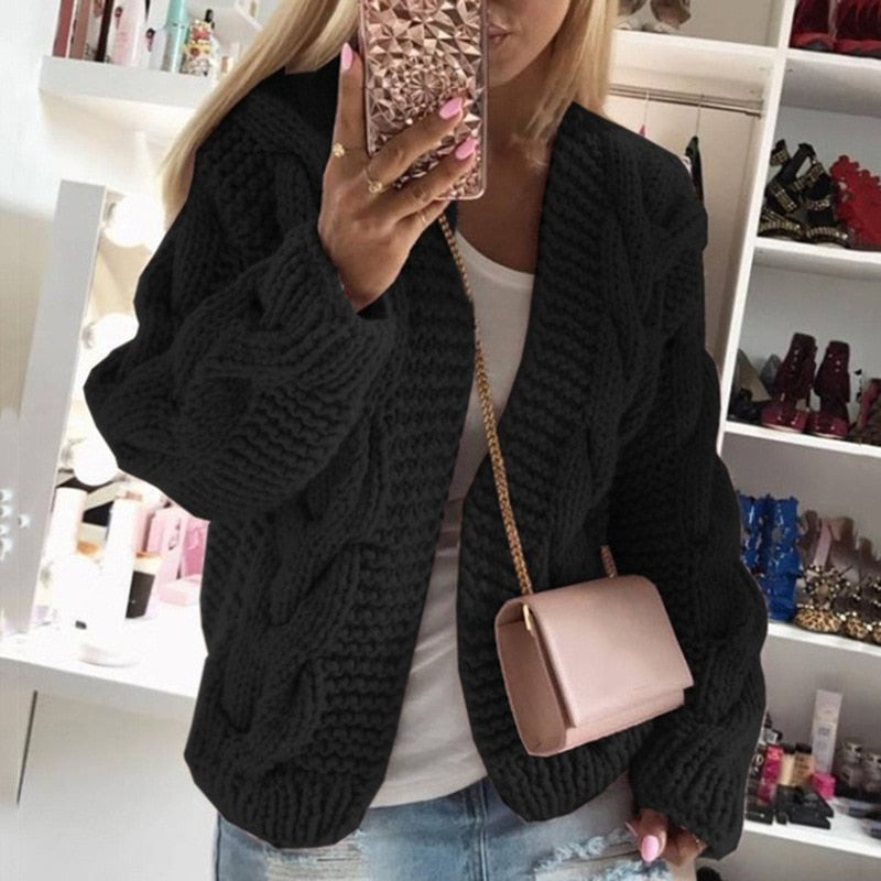 Big Oversized Cozy Knit Cardigan for Women - BritishElegance