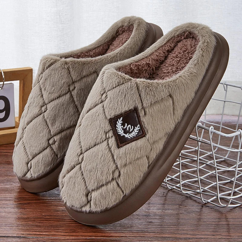 Cozy Mens Faux Fur Lined Slipper Shoes