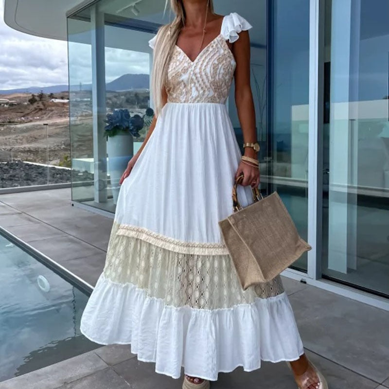 Chic Lightweight Summer Maxi Dress - BritishElegance