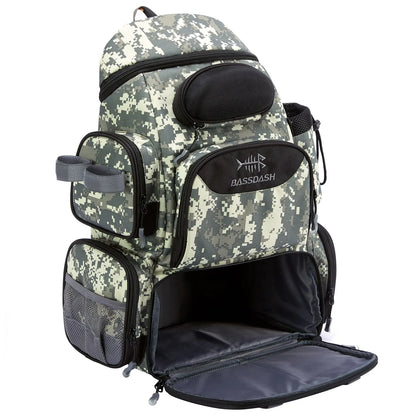 Waterproof Fishing Gear Backpack with Rod Holder & Rain Cover