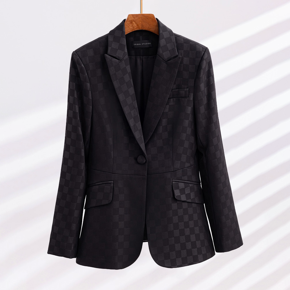 Classic Fit Checked Blazer for Women