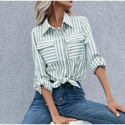 Classic Stripe Women's Blouse - Everyday Style