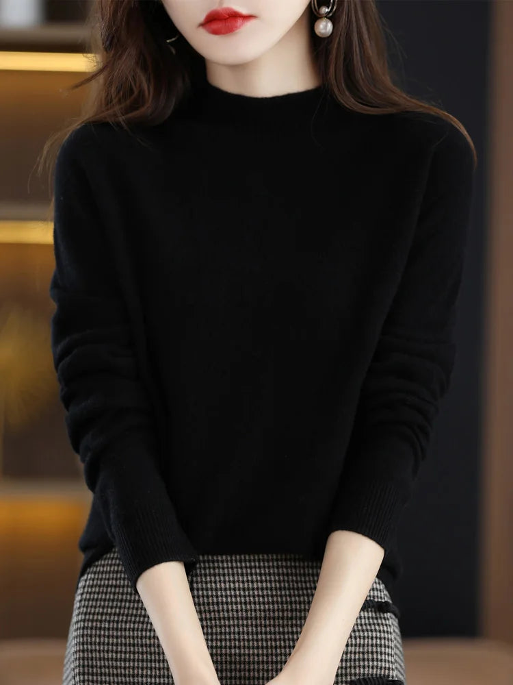 Soft Women's Merino Wool Fitted Sweater
