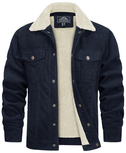 Men’s Corduroy Teddy Jacket with Sherpa Collar