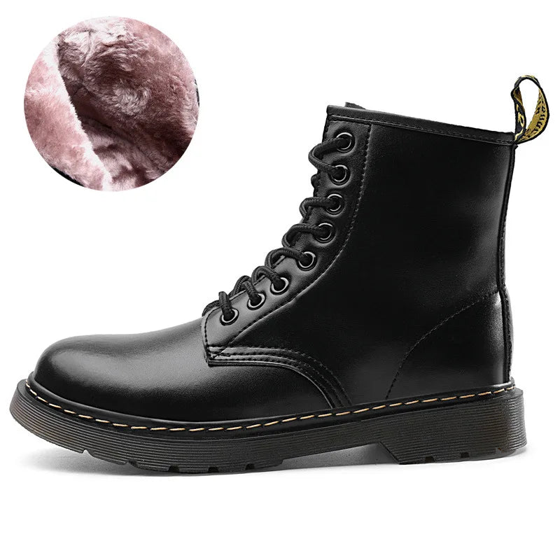 Warm Insulated Leather Chelsea Boots for Men