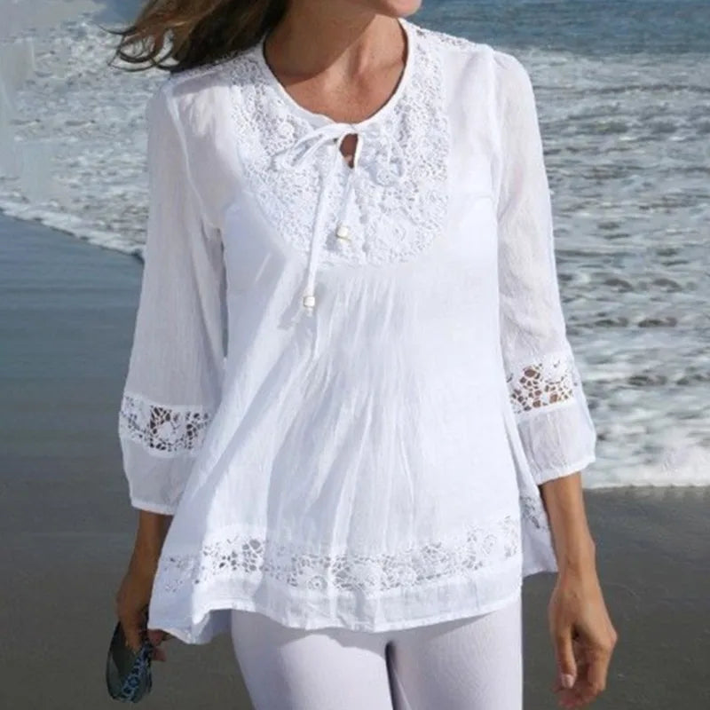 Lightweight Breathable Floral Blouse – Casual Summer Top - BritishElegance