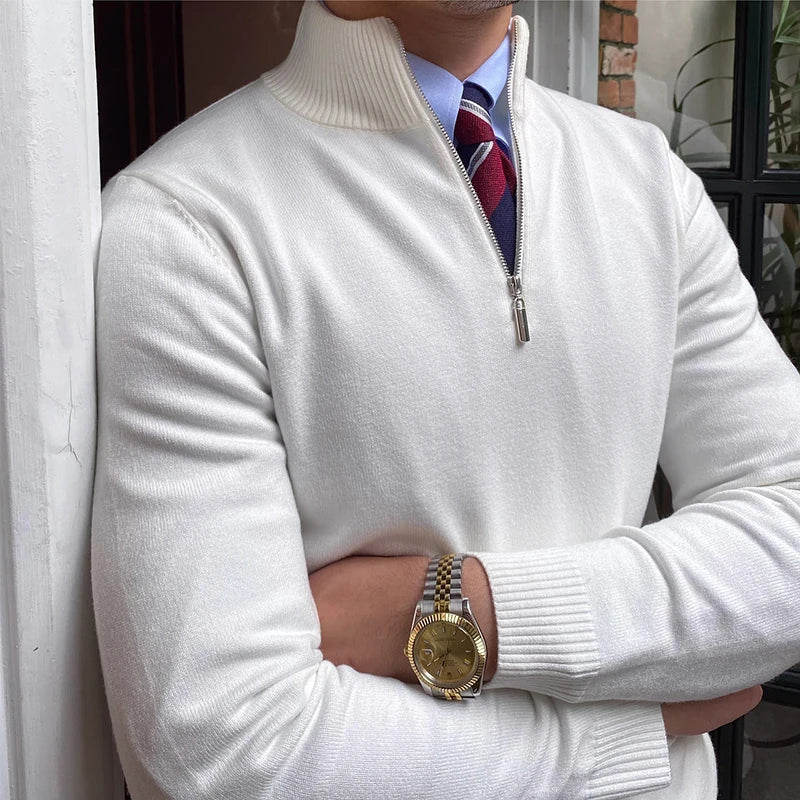 Men’s Refined Quarter Zip Knit Sweater