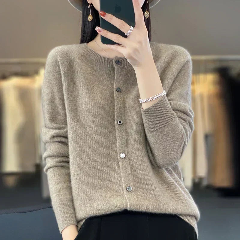 Soft Women's Open Front Wool Cardigan Sweater