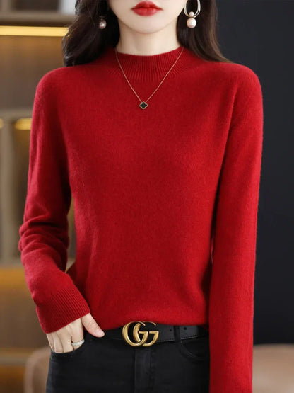 Soft Women's Merino Wool Crew Neck Sweater