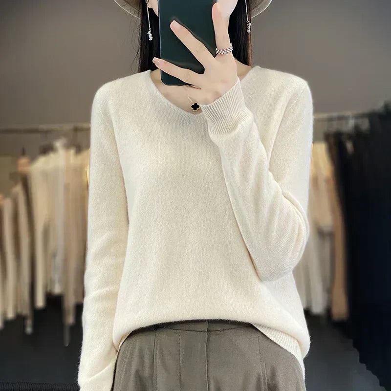 Cozy Australian Merino Wool V-Neck Sweater