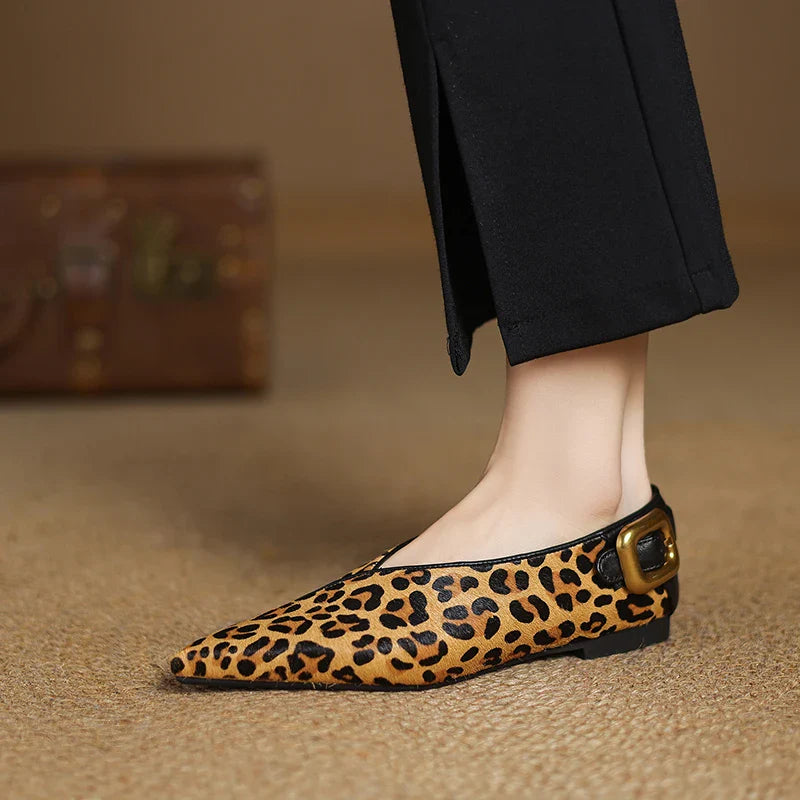 Luxury Leather Pointed Toe Ballet Flats - BritishElegance