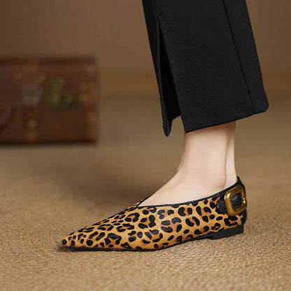 Luxury Leather Pointed Toe Ballet Flats - BritishElegance