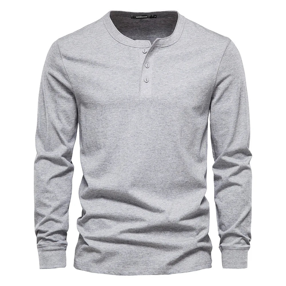 Men’s Classic Long Sleeve Henley Shirt