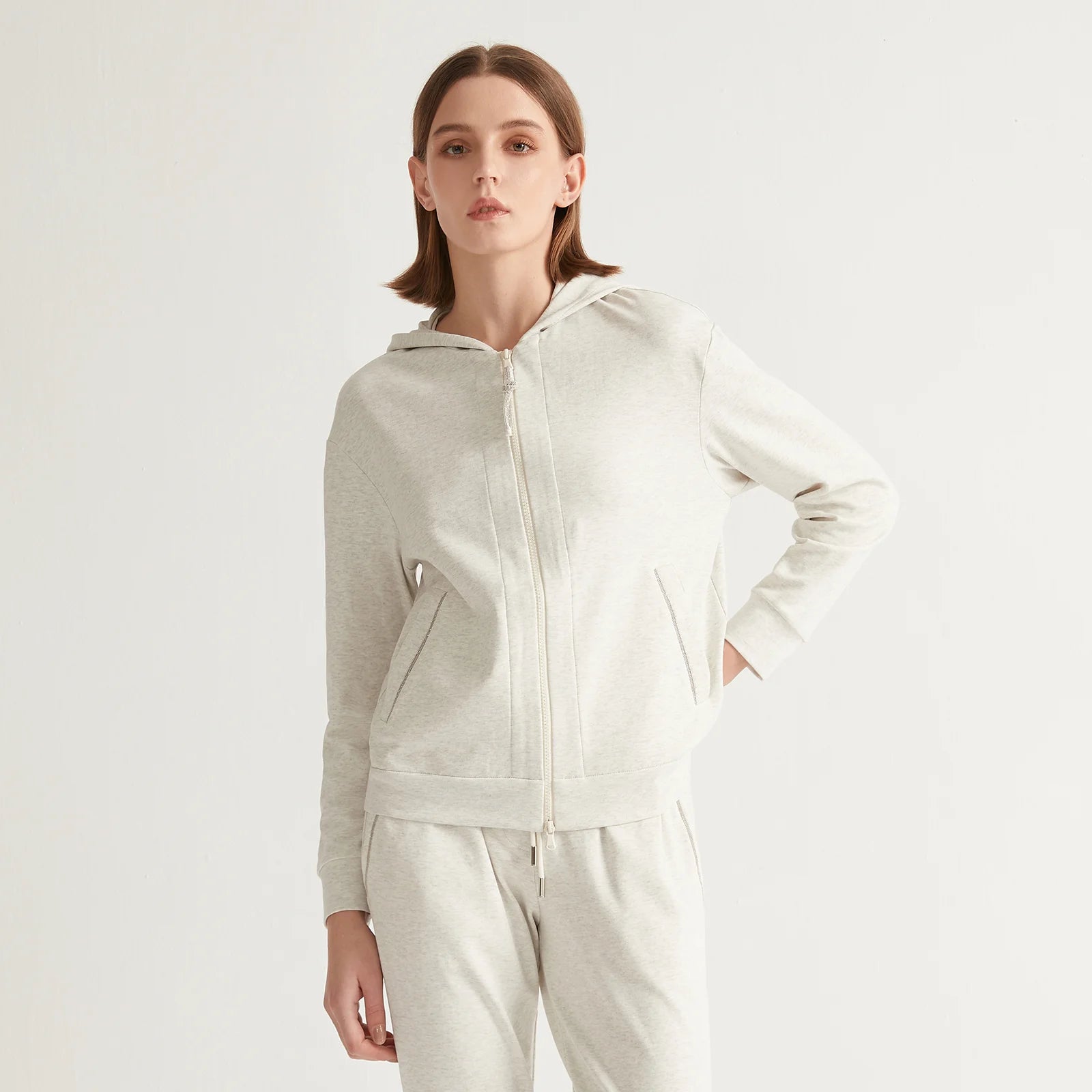 Soft Womens Cozy Zip Up Hooded Sweater - BritishElegance