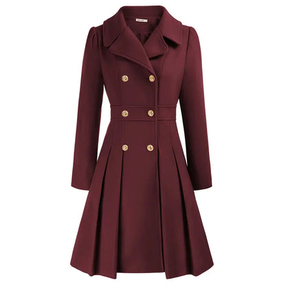 Grace Women's Coat | Stylish A-line peacoat in wool