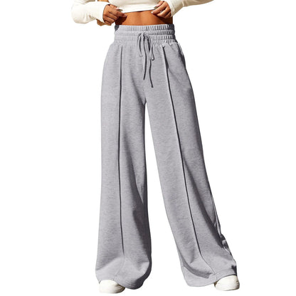 Comfortable Elastic Waist Wide Leg Joggers - BritishElegance