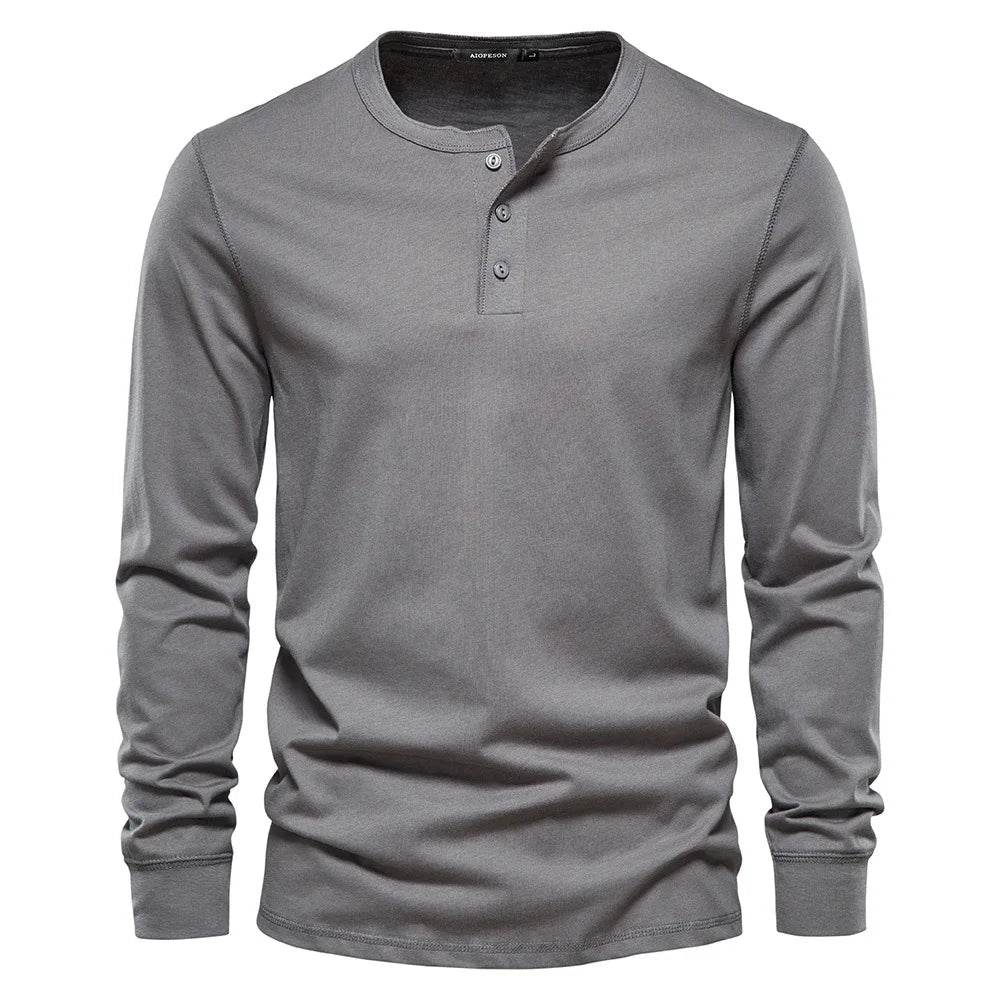 Men’s Classic Long Sleeve Henley Shirt