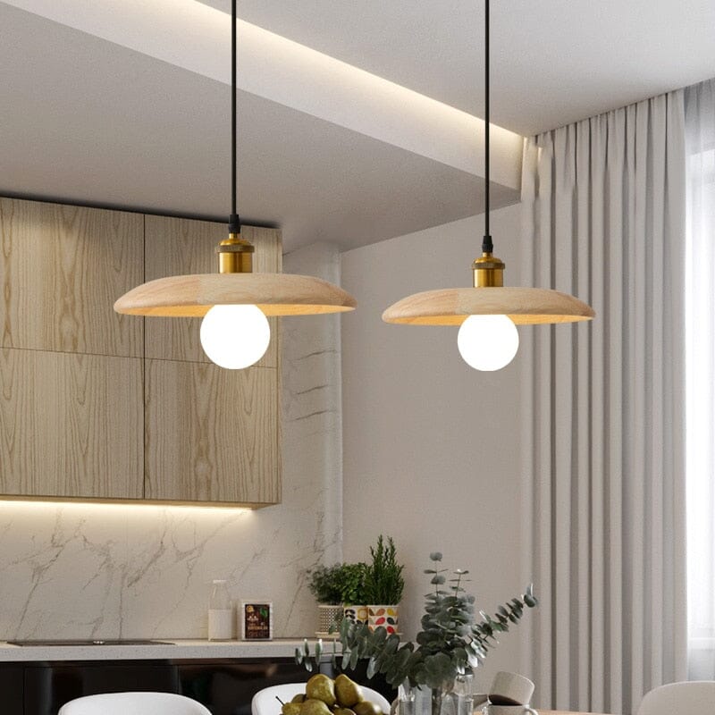 Rustic Wooden Pendant Lamp With Soft Warm Lighting - BritishElegance