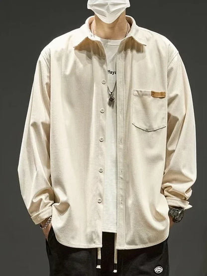 Relaxed Fit Casual Cargo Shirt Men