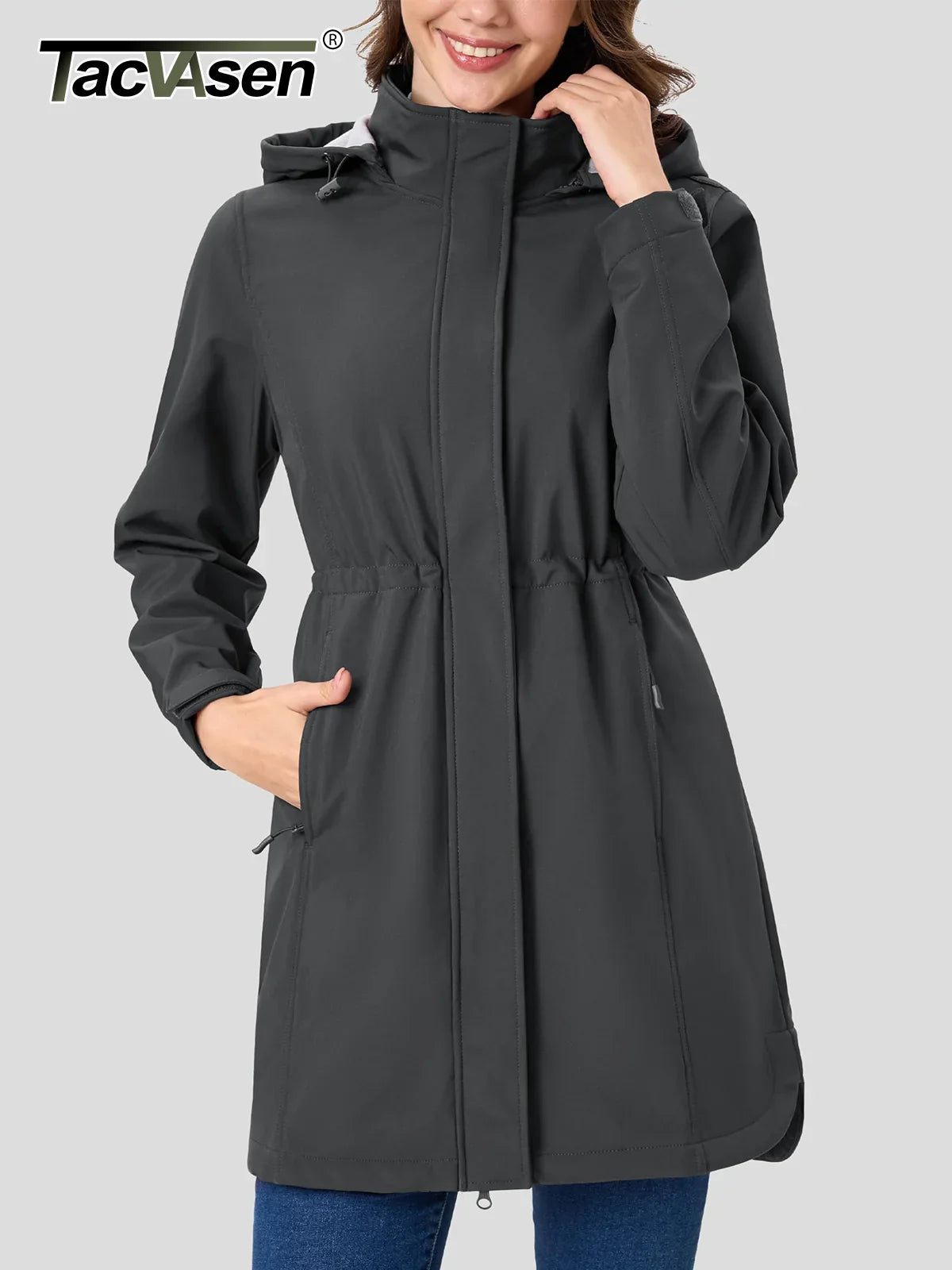 Breathable Lightweight Water Resistant Ladies Parka Jacket