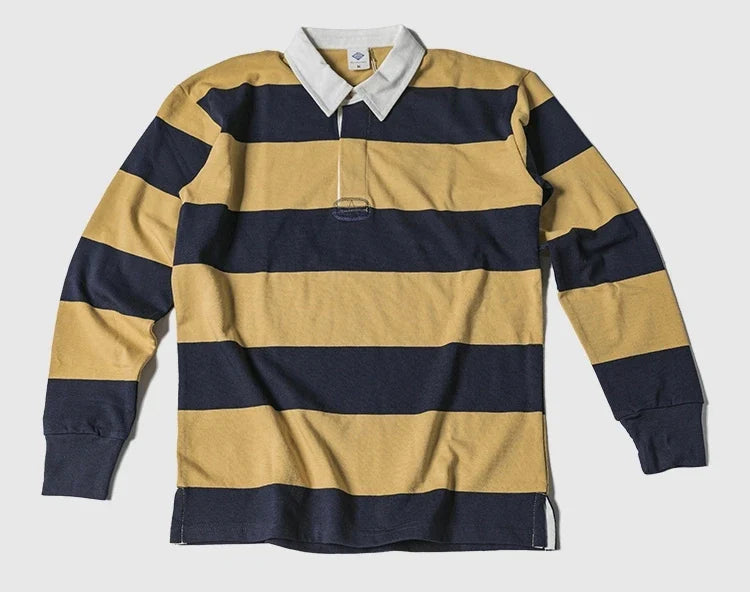 Thick Warm Striped Crew Neck Mens Winter Shirt