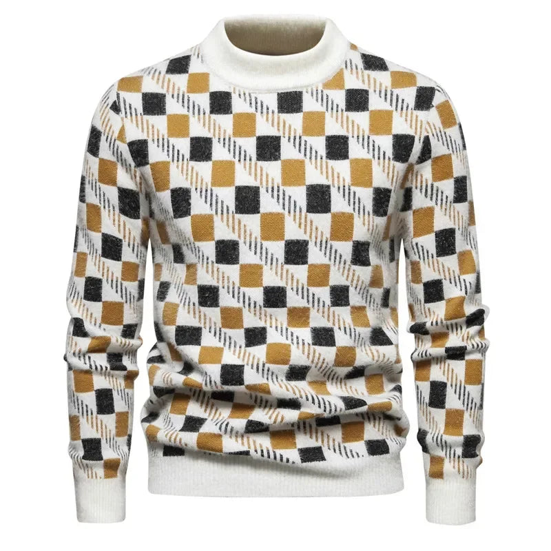 Fake Fur Crew Neck Sweater Men