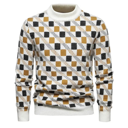 Fake Fur Crew Neck Sweater Men