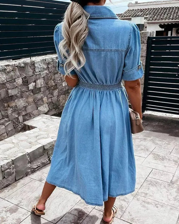 Classic Blue Jeans Dress for Women - BritishElegance