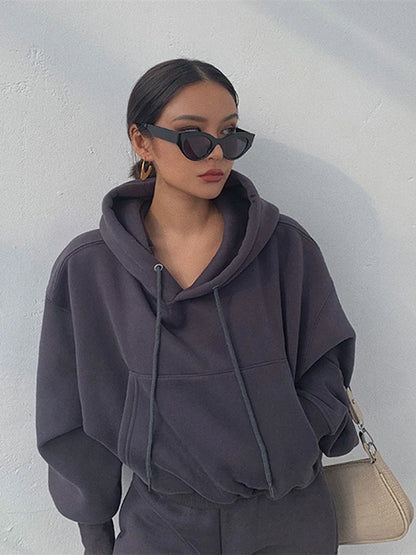 Warm Fleece Hoodie and Pant Set for Women