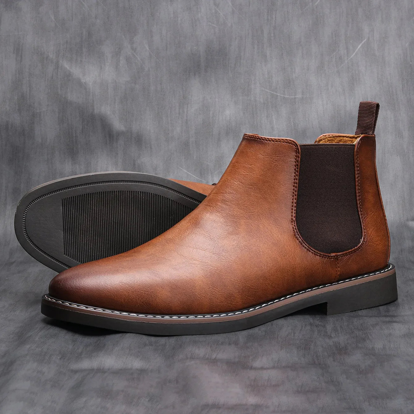 Retro Chelsea Boots Black Leather